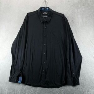 Buttercloth Dress Shirt Mens 2XL Black Icy Cotton Regular Stretch Long Sleeve